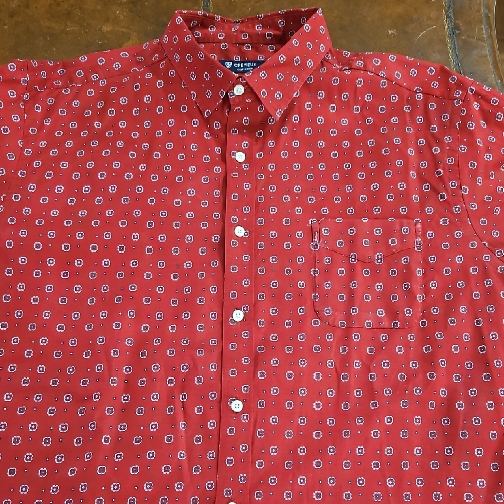 Daniel Cremieux Collecton Red Patterned Button Down Shirt